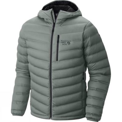 Chaquetas Mountain Hardwear Stretch Down Hooded Hombre Verde - Chile WGO051392